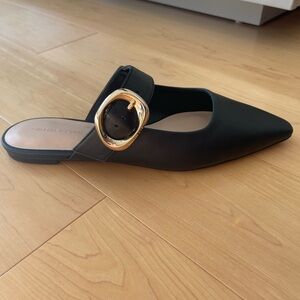 Brand new black mules